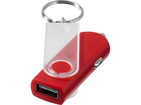 Swivel car adapter key chain