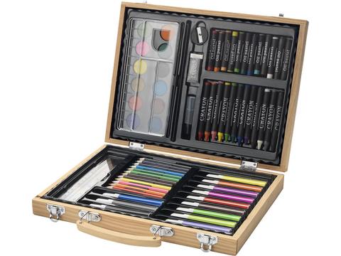 Boite de 67 crayons feutres et peinture