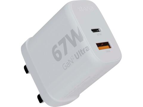 Chargeur mural Xtorm XEC067G GaN² Ultra de 67 W - Prise britannique