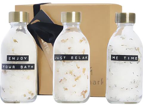 Coffret cadeau avec sel de bain WELLmark Just Relax avec 3 pièces de 200 ml