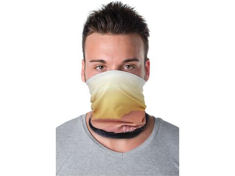 Foulard multi-usages Zoya en RPET avec impression par sublimation, ourlets et couche en polaire