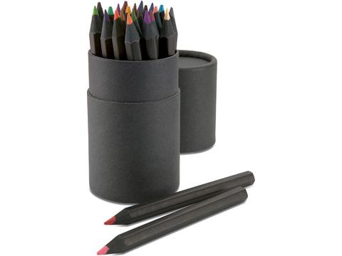 24 crayons de couleurs noirs