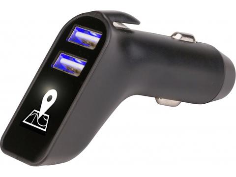 Car tracker et double chargeur avec logo lumineux