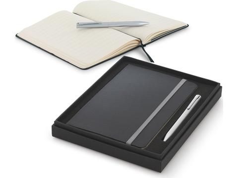 Coffret stylo à bille et bloc-notes