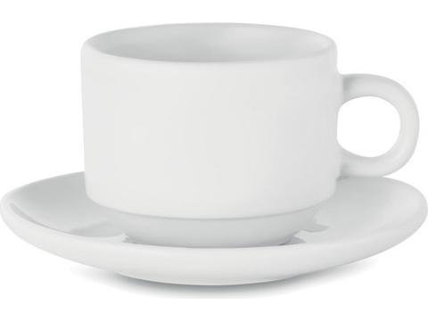 Tasse à cappuccino en grès avec revêtement