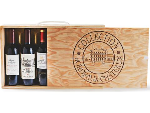 Collection de vin de Bordeaux.