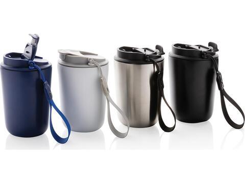 Mug iso en acier inoxydable recyclé RCS avec lanière Cuppa