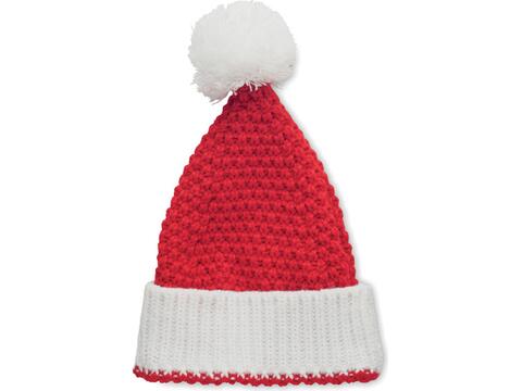 Bonnet de Noël avec revers et pompon