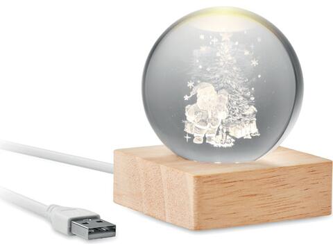 Boule de Noël verre avec LED
