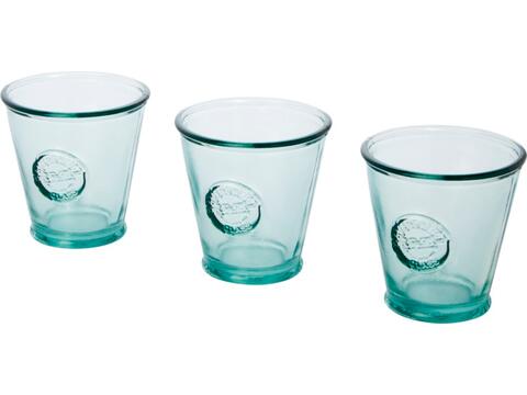 Driedelige waterglazen set van gerecycled glas - 250 ml