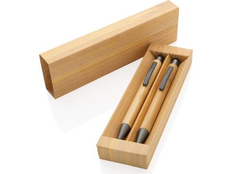 Set de stylos en bambou FSC® dans un coffret