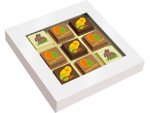 Coffret cadeau avec 9 chocolats de Pâques