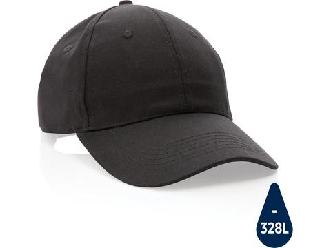 Impact 6 panel 190gr gerecycled katoenen cap met AWARE™ trac -zwart