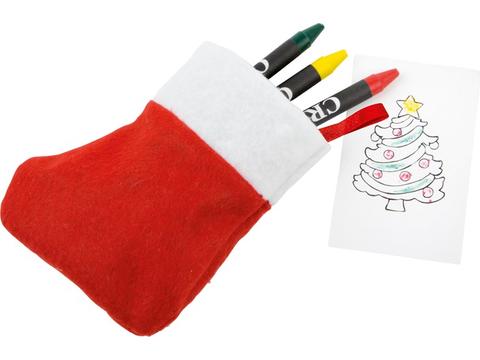 Set de dessin chaussette de Noël Nicola