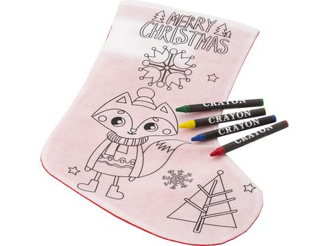 Chaussette de Noël avec 4 crayons gras