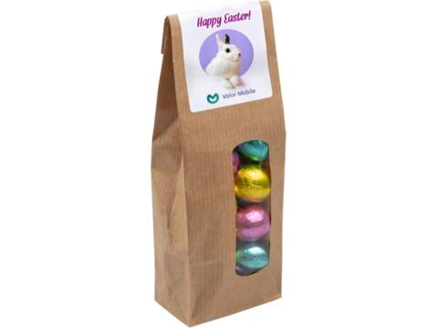 Sachet kraft avec œufs de Pâques