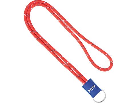 Custom-made polyester lanyard in 3 colors with PVC badge holder – fully custom design