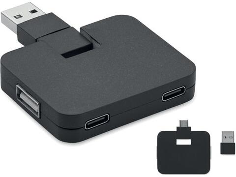 Hub USB 4 ports et câble 20cm