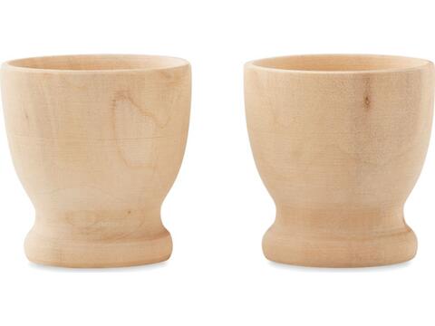 Set de 2 coquetiers en bois