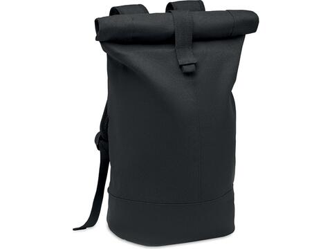 Rolltop washed canvas backpack