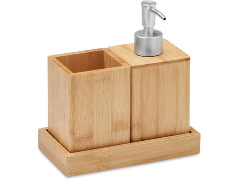 3 piece bath set in bamboo