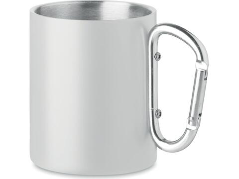 Metal mug and carabiner handle