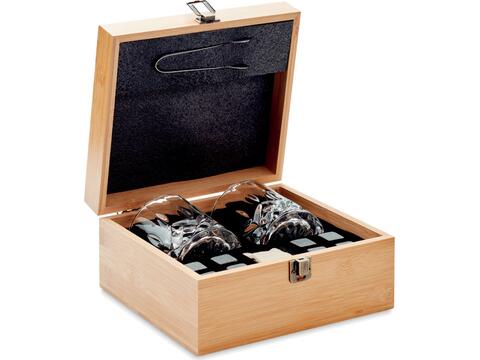 Set whisky avec boîte bambou