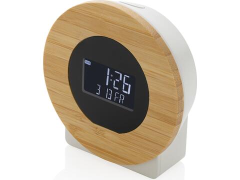 Horloge bureau en bambou FSC® et plastique recyclé RCS Utah