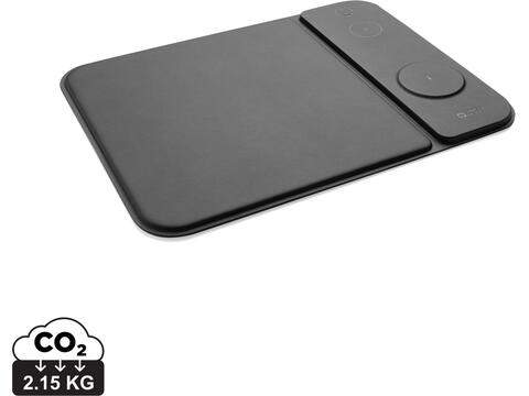 Tapis de souris chargeur 15W 3 en 1 en PU RCS Swiss peak
