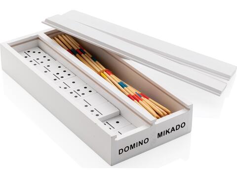 Jeu de mikado/domino en boîte en bois