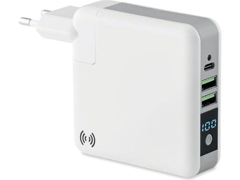 Powerbank avec adaptateur de voyage - 6700 mAh