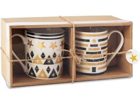 2 tasses et boîte cadeau