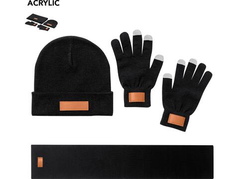 Ensemble 3 pièces – Bonnet, Écharpe & Gants Tactiles