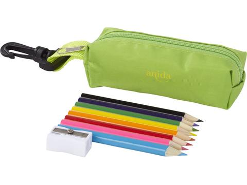 Trousse avec crayons de couleur