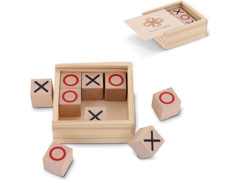 Set Tic Tac Toe dans une boîte en bois