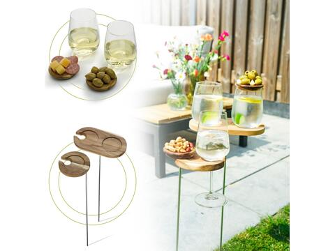 Set apéritif de jardin avec 2 verres et petits plateaux à tapas