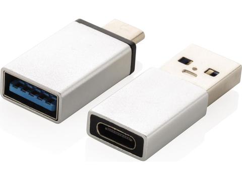 Set d'adaptateurs USB A et USB C