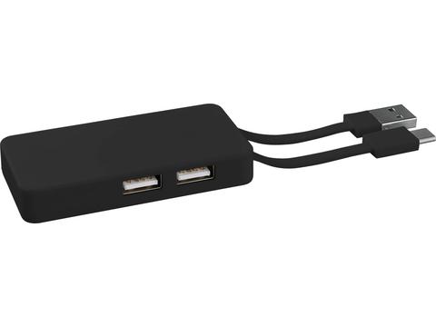 USB hub met dubbele laadkabel bedrukken