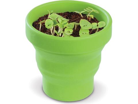 Petit jardin de Basilic avec pot pliable