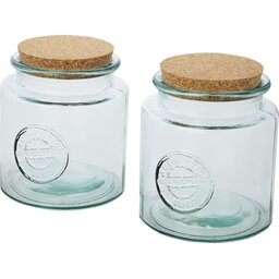 Aire tweedelige containerset van 1500 ml gerecycled glas bewaarpot