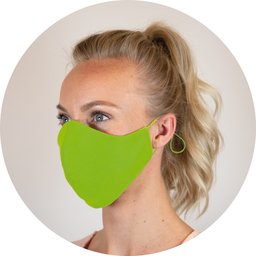 3-laags katoenen mondmasker met ruimte voor filter groen