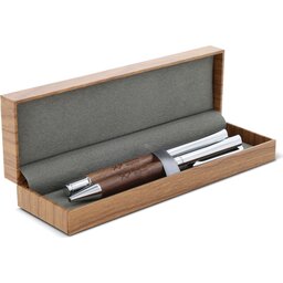 Balpen en rollerball set Walnoot hout