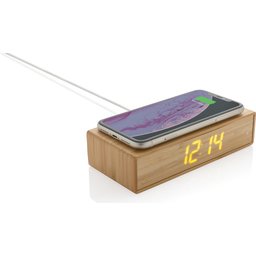 Bamboe alarmklok met 5W draadloze oplader-gsm