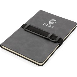 Deluxe hardcover PU A5 notitieboek met telefoon- en penhouder-gepersonaliseerd