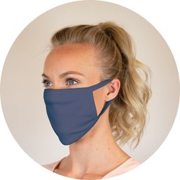 Herbruikbaar mondmasker uit katoen in diverse kleuren blauw