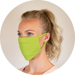 Herbruikbaar mondmasker uit katoen in diverse kleuren groen