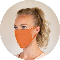 Herbruikbaar mondmasker uit katoen in diverse kleuren oranje