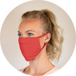 Herbruikbaar mondmasker uit katoen in diverse kleuren rood