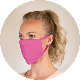 Herbruikbaar mondmasker uit katoen in diverse kleuren roze