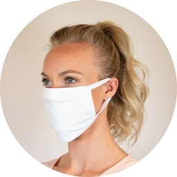 Herbruikbaar mondmasker uit katoen in diverse kleuren wit